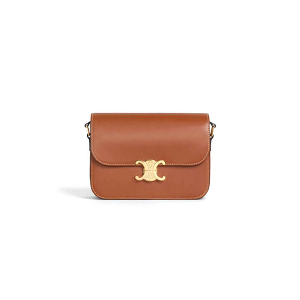 Brown CELINE CLASSIQUE TRIOMPHE BAG IN CALFSKIN