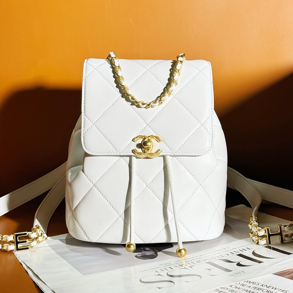 White CHANEL BACKPACK (high-end grade) - Image 2