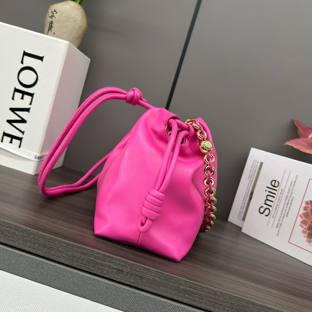 Rose Pink Loewe Medium Flamenco purse in mellow nappa lambskin - Image 3