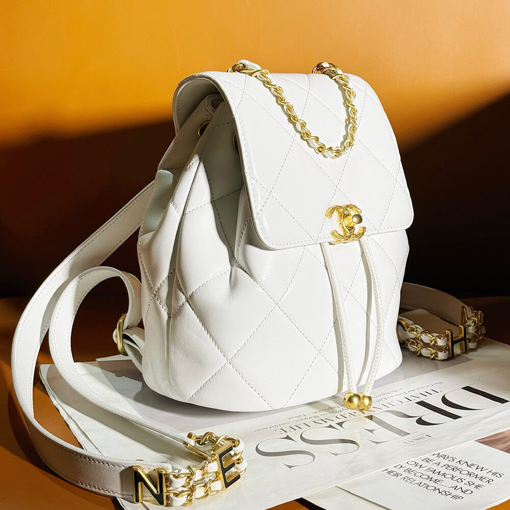 White CHANEL BACKPACK (high-end grade) - Image 3