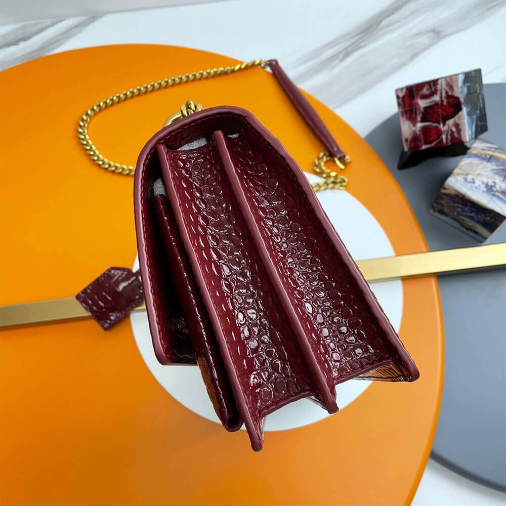 Red YSL Crocodile-embossed leather SUNSET Medium - Image 3