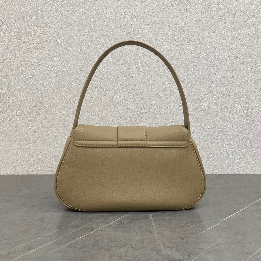 Dark Brown CELINE Medium POLLY bag in soft calfskin - Image 4