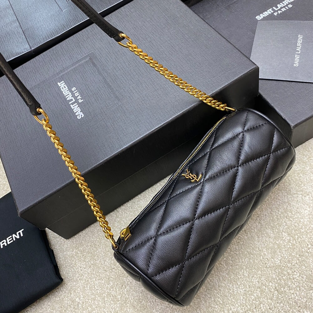 Black YSL SADE MINI TUBE BAG IN QUILTED LAMBSKIN - Image 5