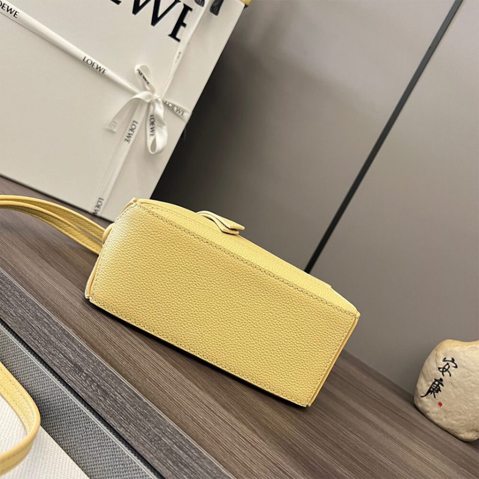 Yellow LOEWE Mini Puzzle bag in classic calfskin - Image 5