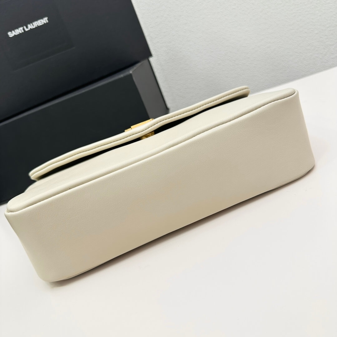 White YSL CALYPSO small in plunged lambskin - Image 5