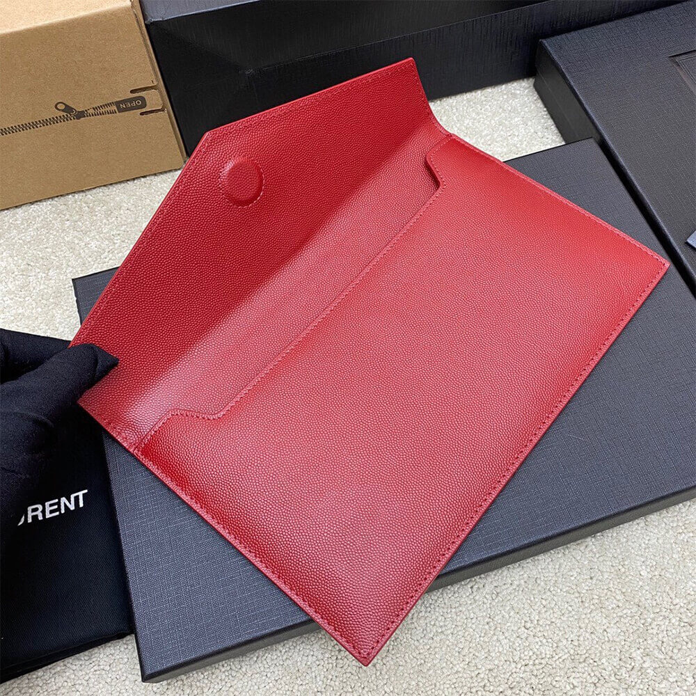 Gold YSL UPTOWN POUCH IN GRAIN DE POUDRE EMBOSSED LEATHER - Image 5