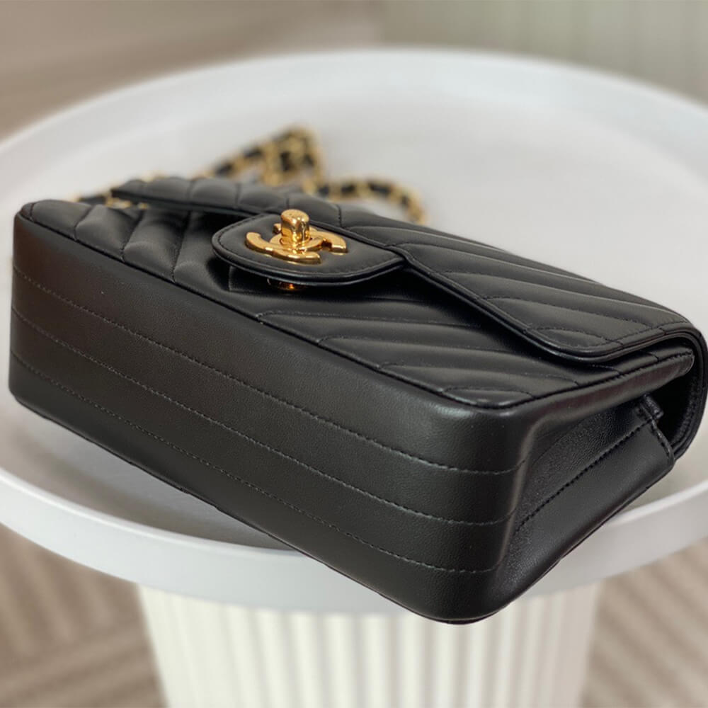 Black Chanel Mini Flap Bag (high-end grade) - Image 6