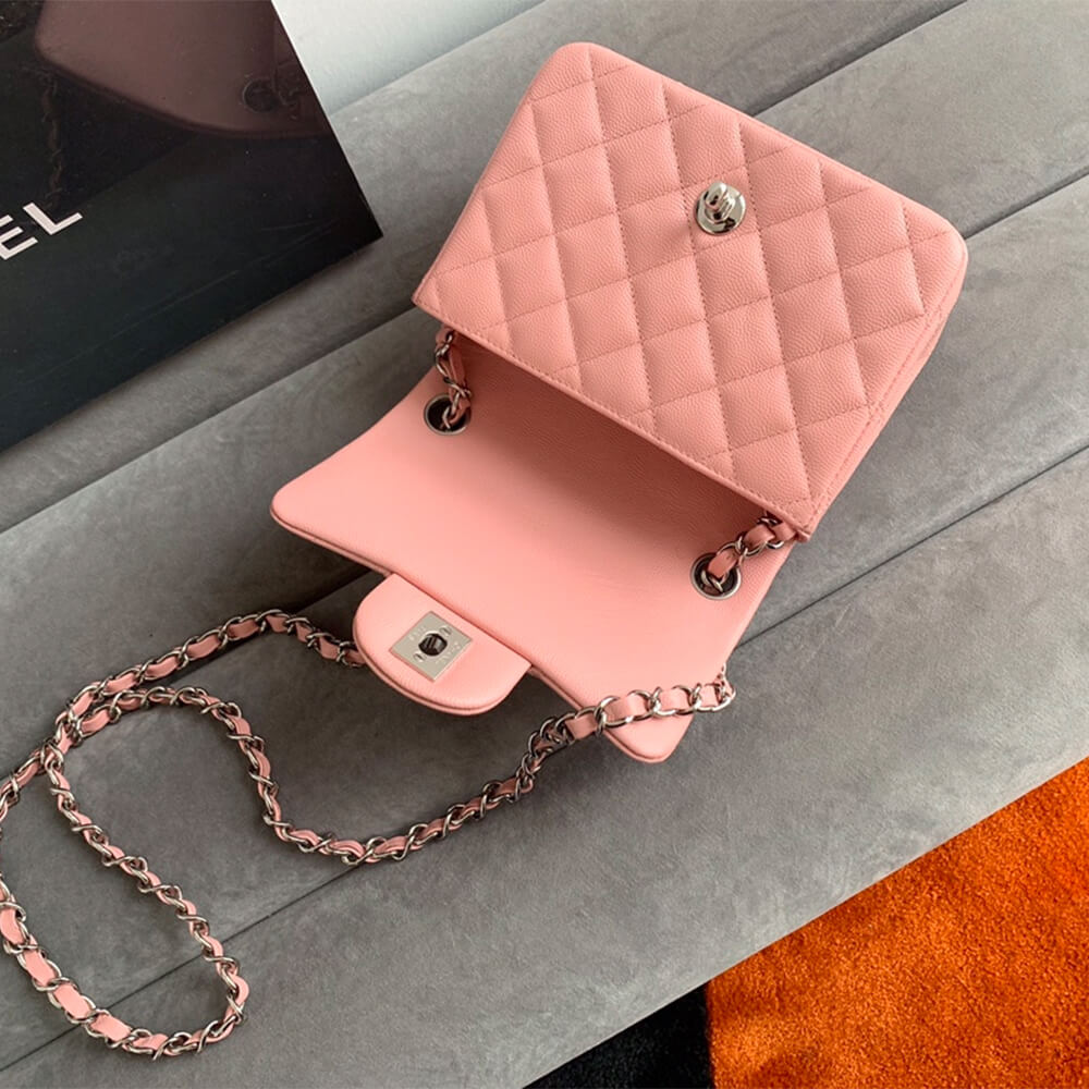Pink Chanel MINI FLAP BAG (high-end grade) - Image 6