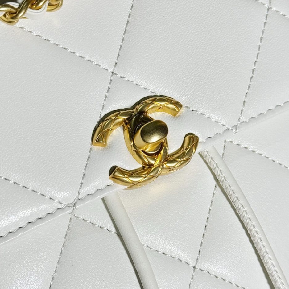 White CHANEL BACKPACK (high-end grade) - Image 6