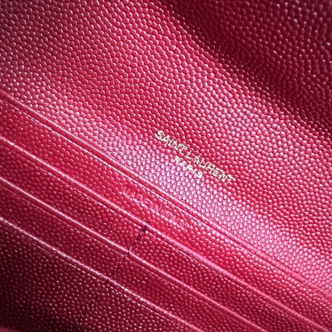 Red YSL CASSANDRE MATELASSE LARGE FLAP WALLET IN GRAIN DE POUDRE LEATHER - Image 6