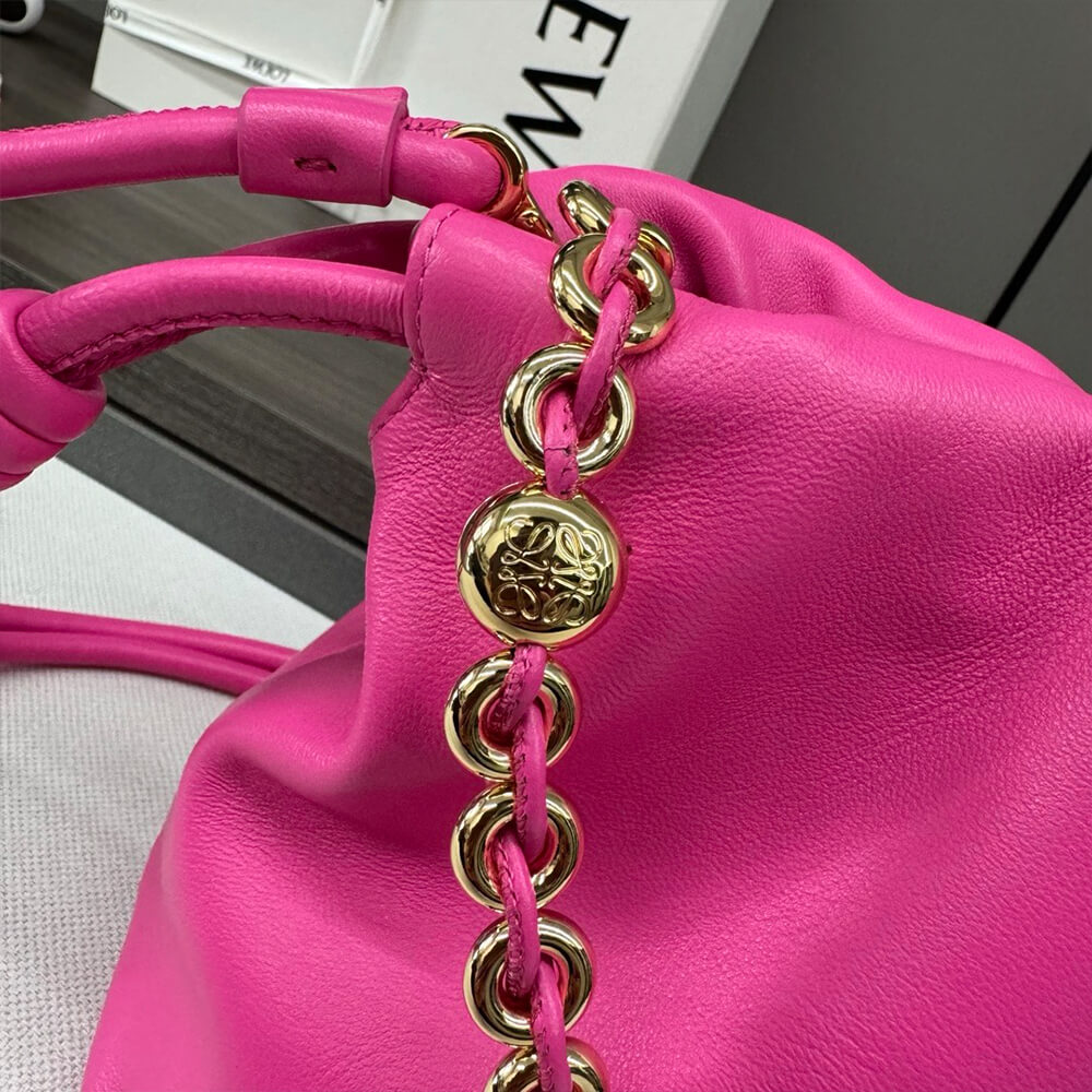 Rose Pink Loewe Medium Flamenco purse in mellow nappa lambskin - Image 7