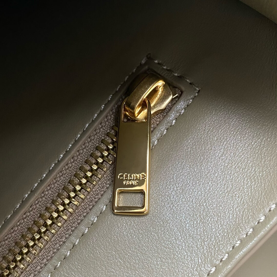 Dark Brown CELINE Medium POLLY bag in soft calfskin - Image 7