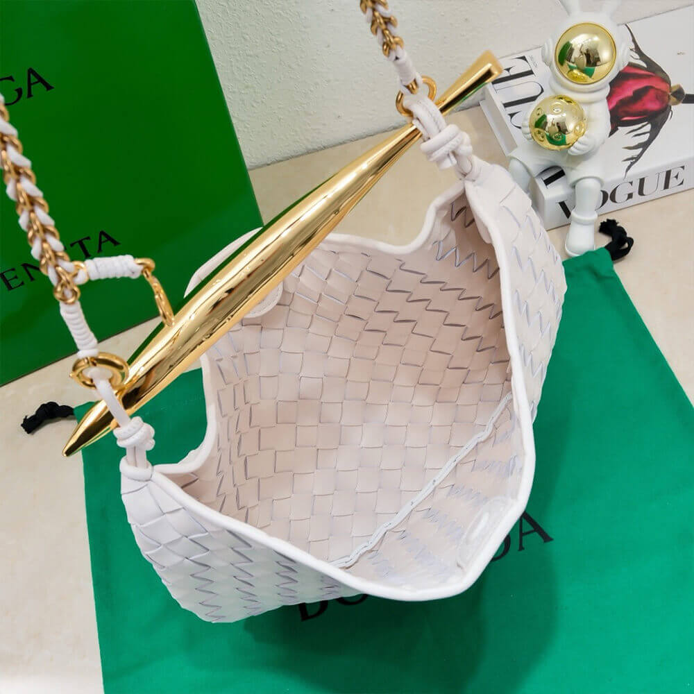 White Bottega Veneta Sardine With Chain - Image 8