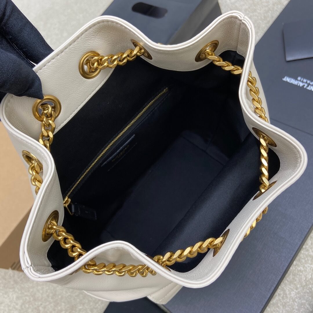 Retro White YSL Joe lambskin backpack - Image 8