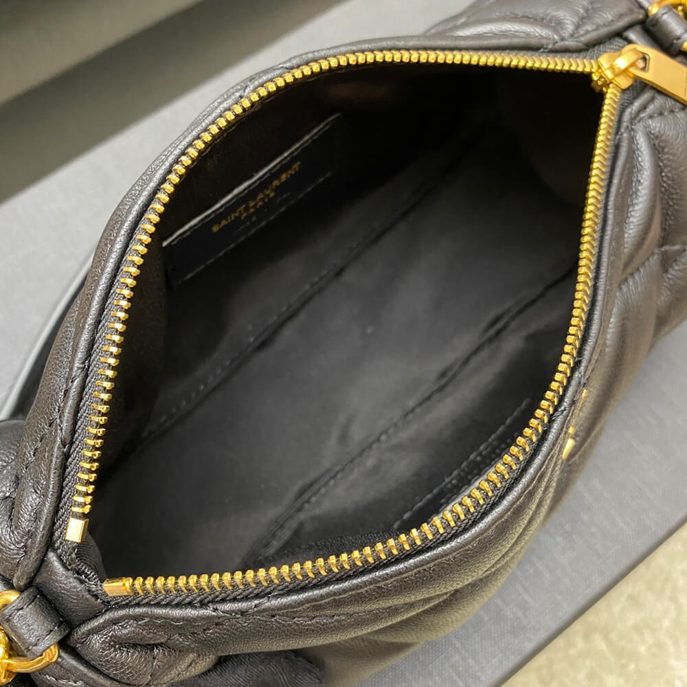 Black YSL SADE MINI TUBE BAG IN QUILTED LAMBSKIN - Image 8